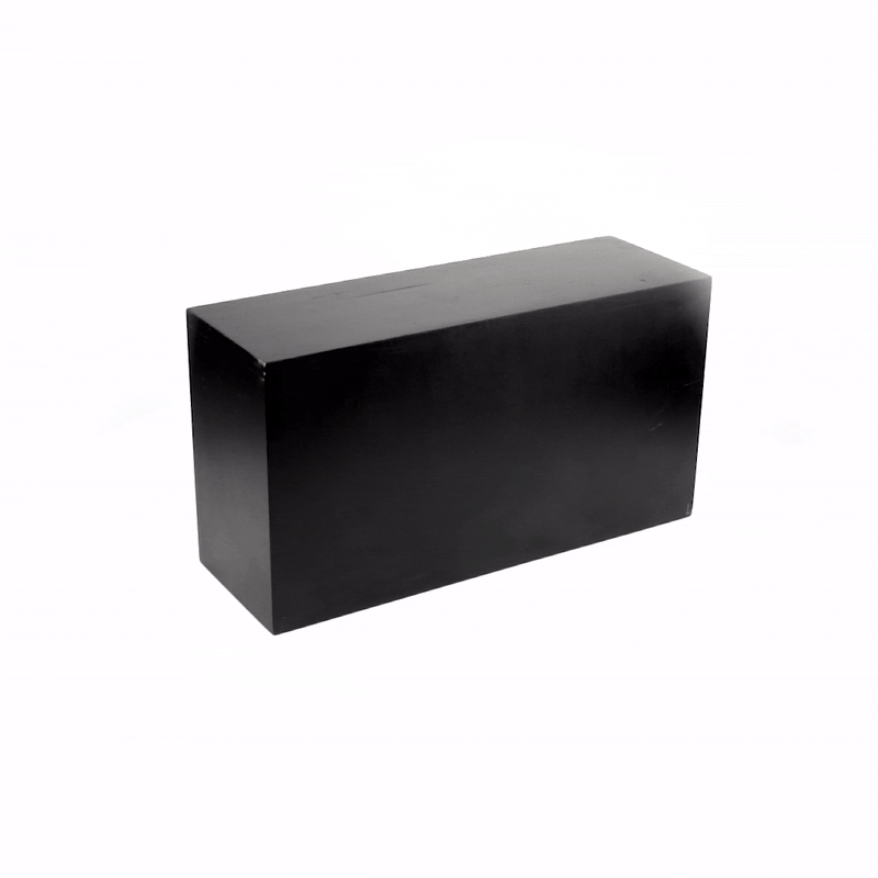 Cater Tek Rectangle Black Bamboo Tall Riser - 20 1/2" x 7" x 11" - 1 count box