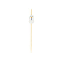 Pixy White Bamboo Snowman Pick - 3 1/2" - 1000 count box