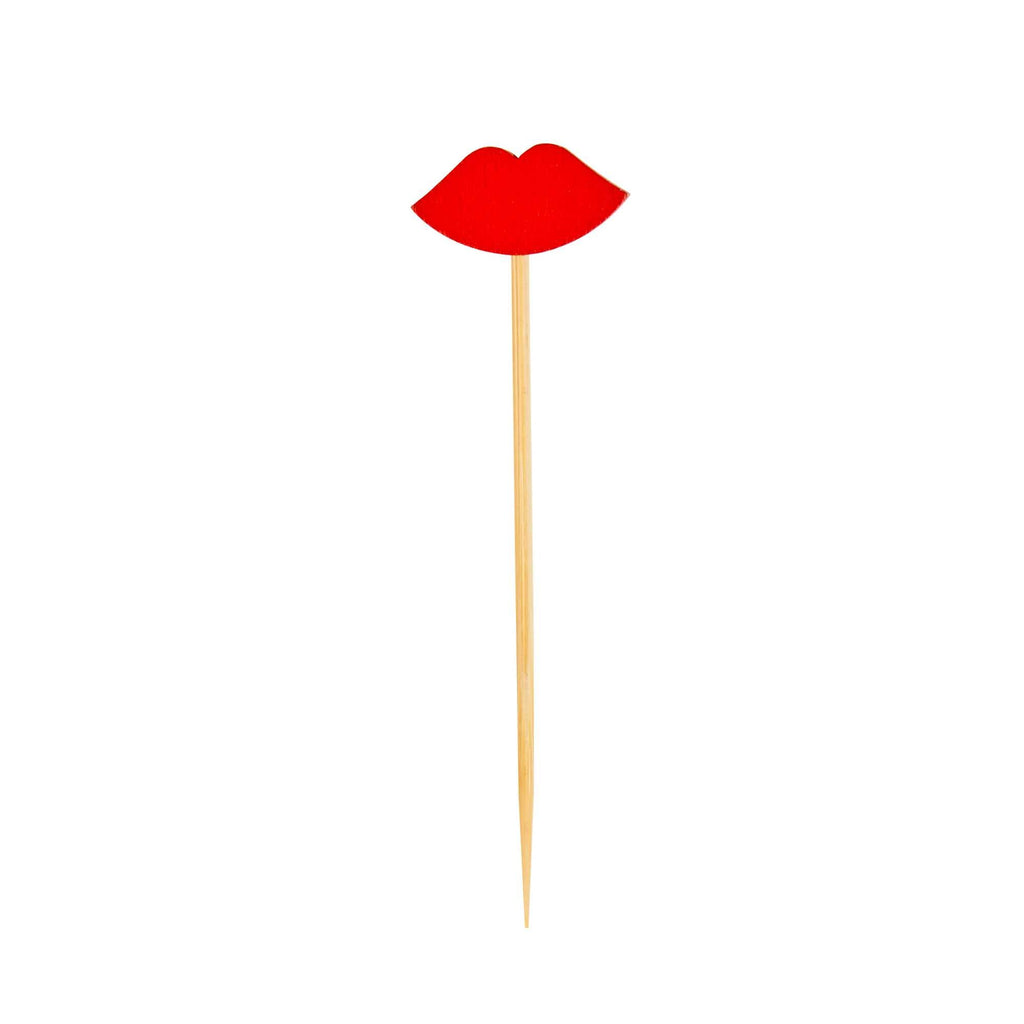 Pixy Red Bamboo Sexy Lips Pick - 2 3/4" - 1000 count box