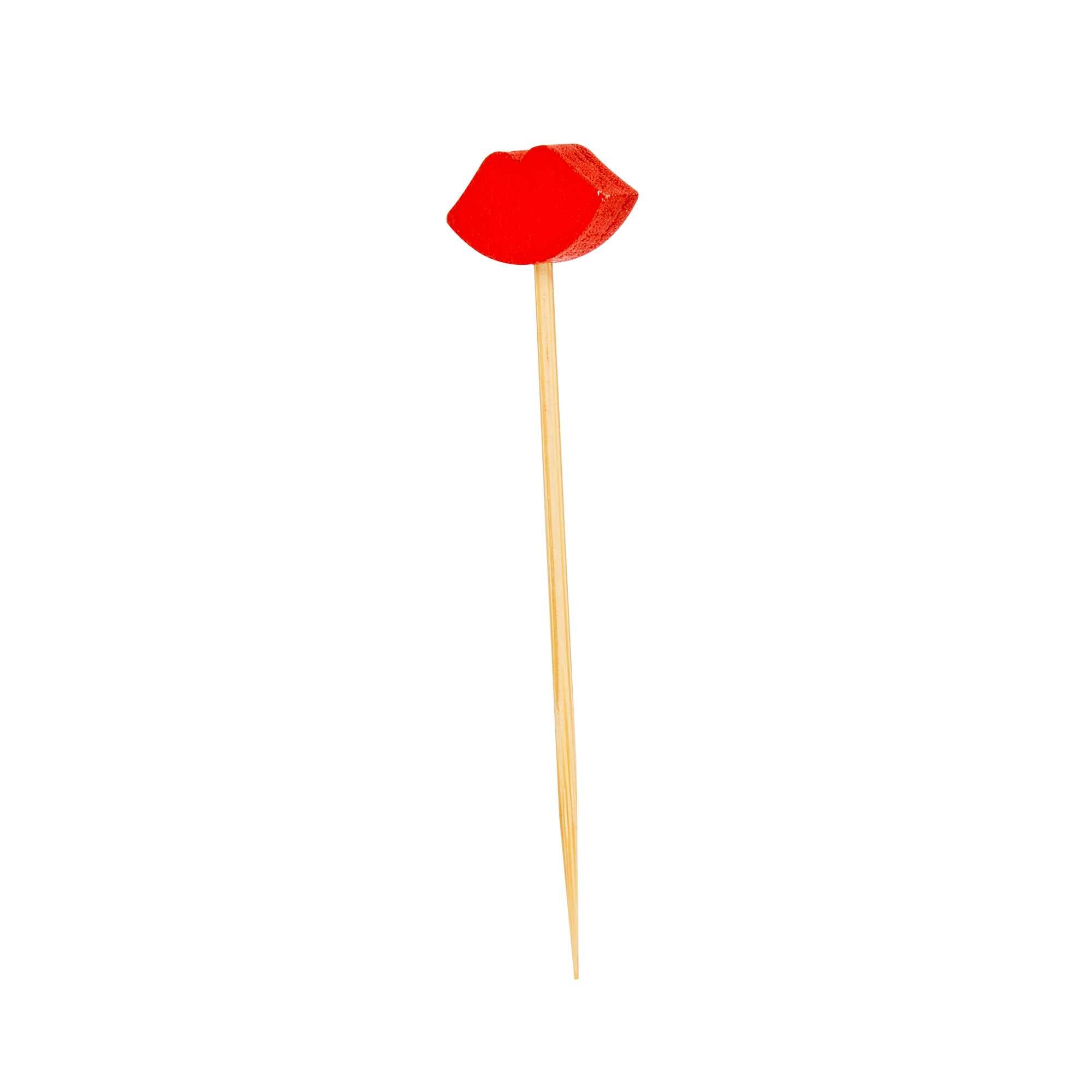 Pixy Red Bamboo Sexy Lips Pick - 2 3/4" - 1000 count box