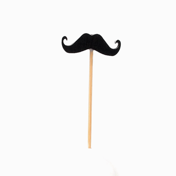Pixy Black Bamboo Moustache Pick - 2 3/4" - 1000 count box