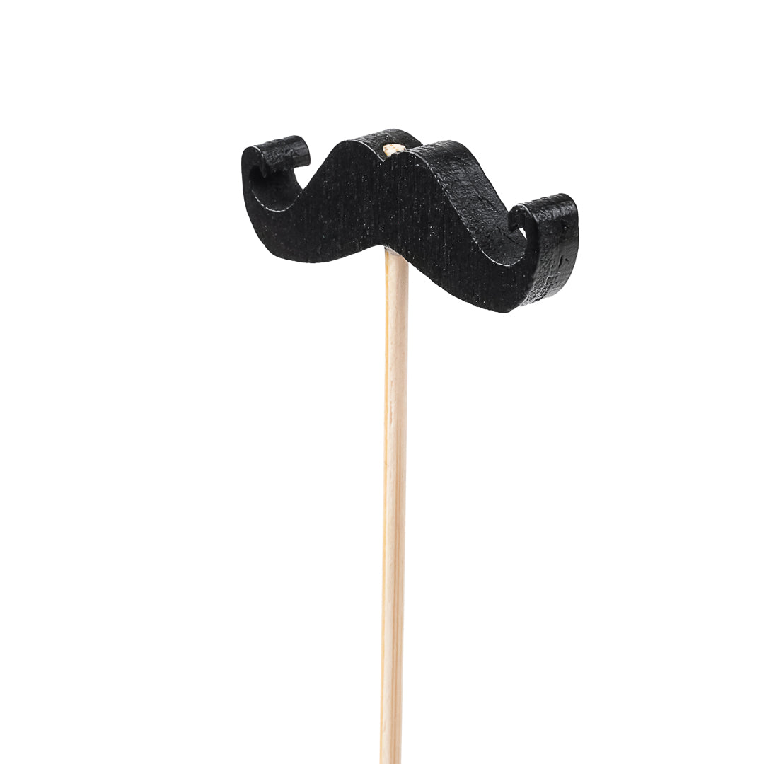 Pixy Black Bamboo Moustache Pick - 2 3/4" - 1000 count box