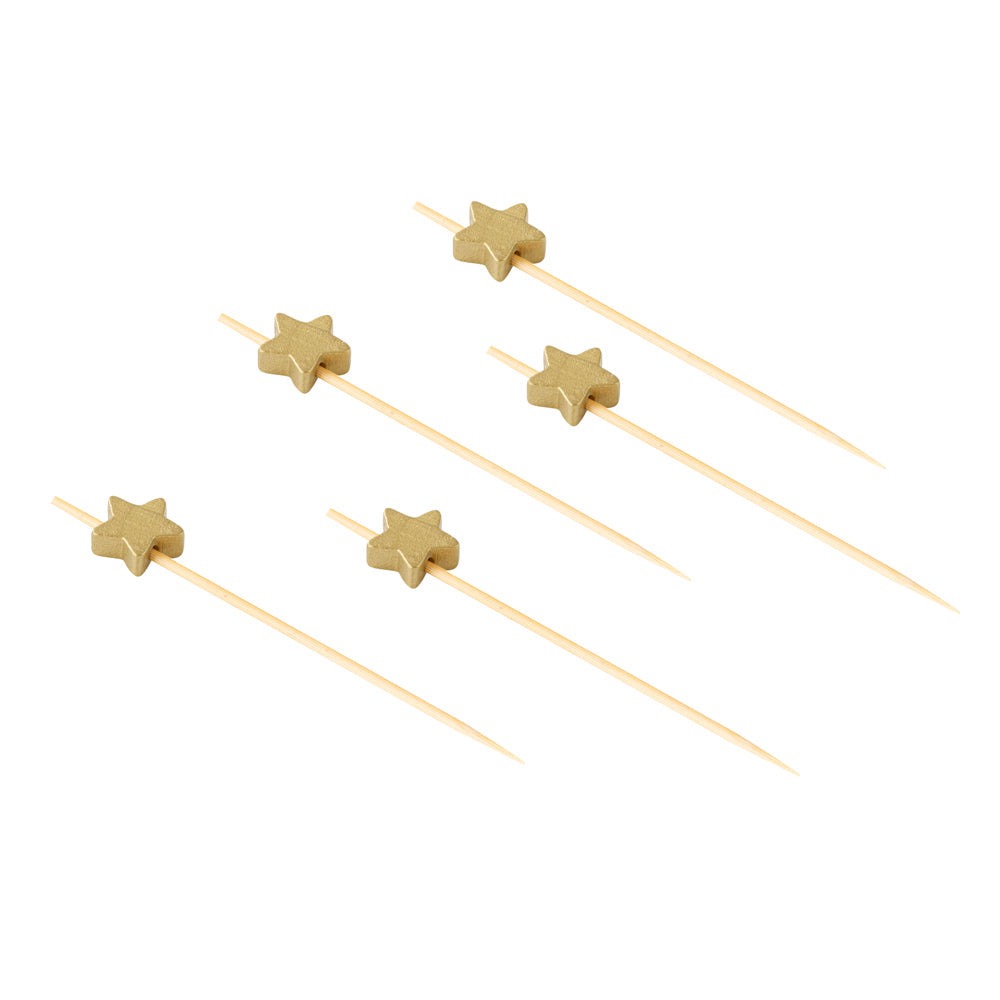 Pixy Gold Bamboo Star Pick - 3 1/2" - 1000 count box