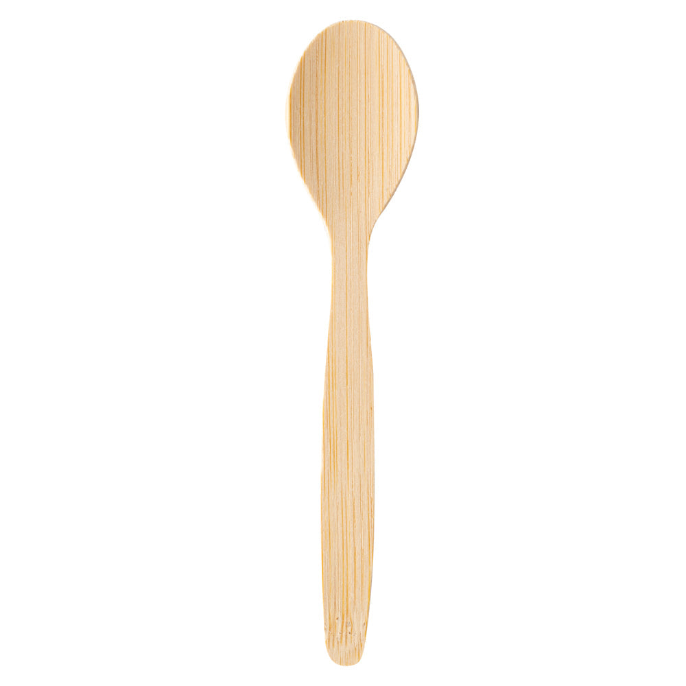 Eco Luxe Round Natural Bamboo Tasting Spoon - 4 3/4" - 1000 count box