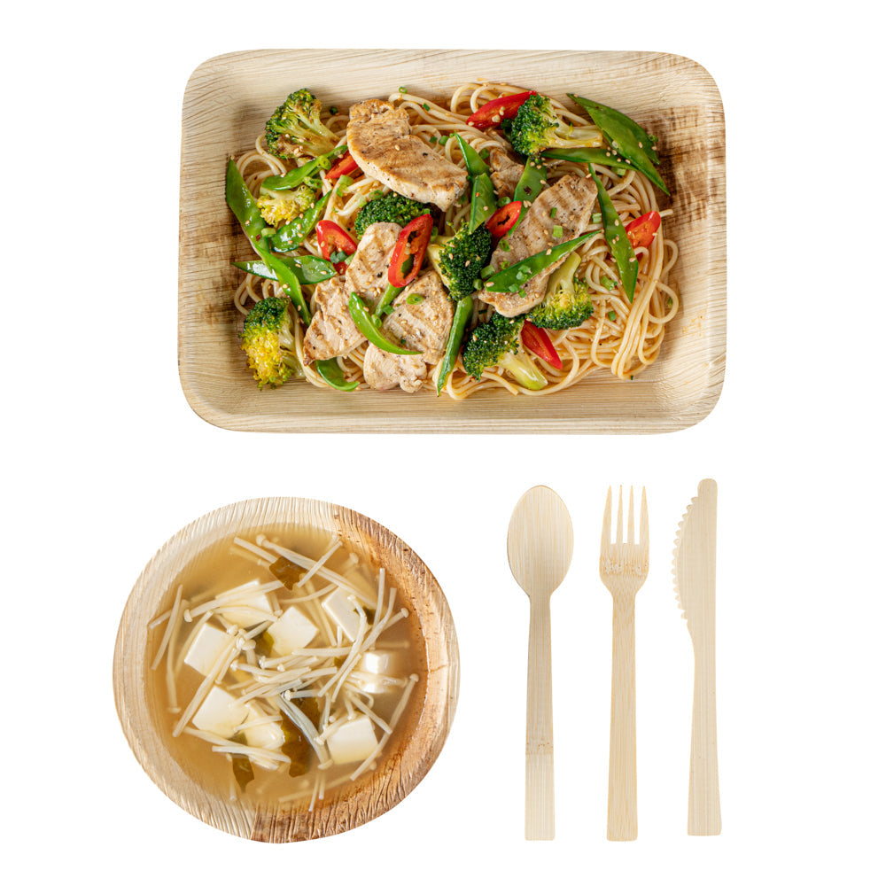 Bambuddha Natural Bamboo Disposable Cutlery Set - Retail Pack - 7" - 24 count box