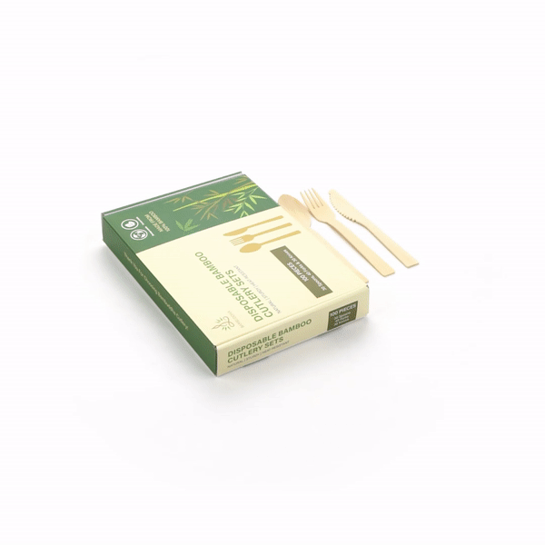 Bambuddha Natural Bamboo Disposable Cutlery Set - 7" - 100 count box