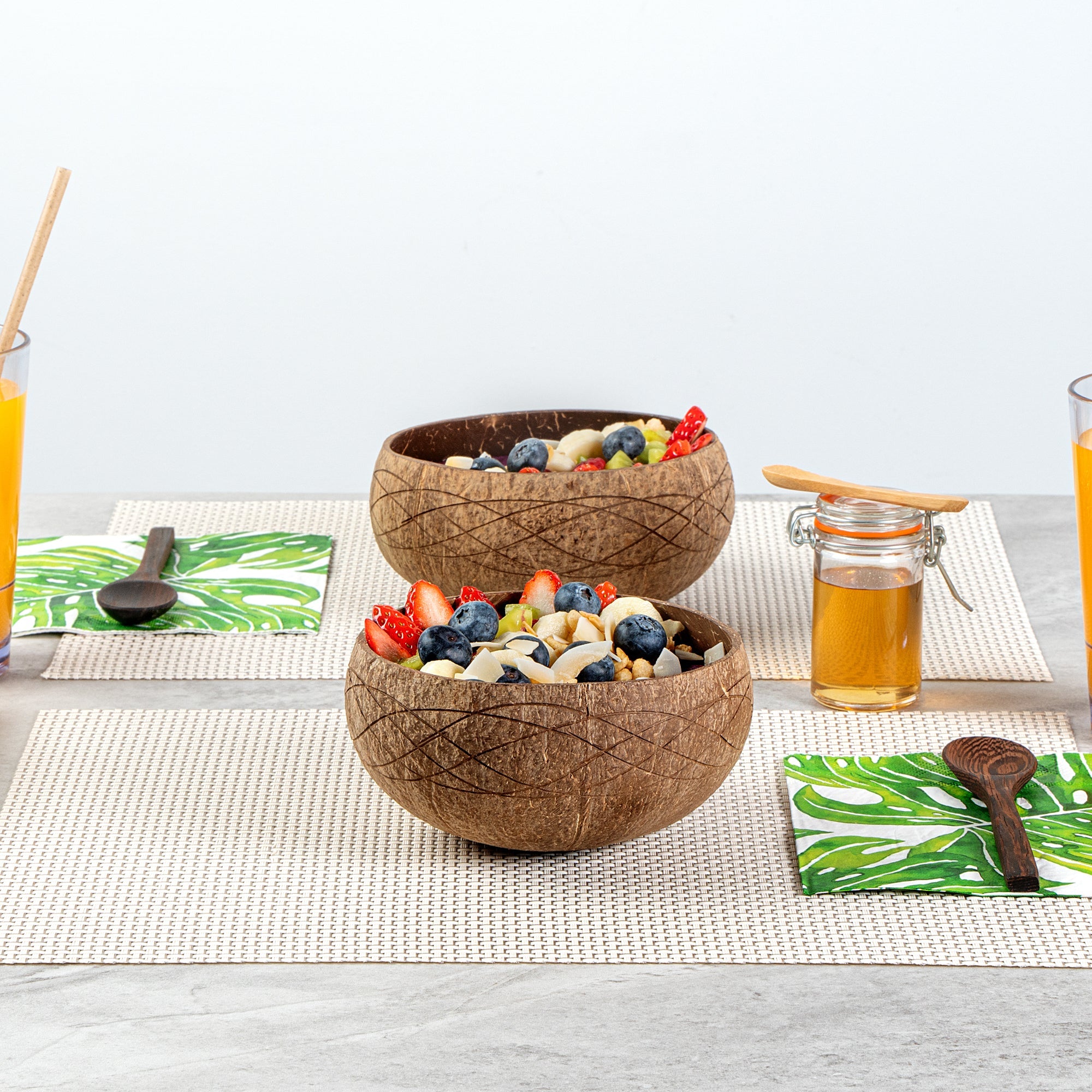 Coco Casa 21 oz Handmade River Coconut Bowl - 10 count box