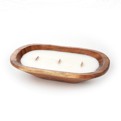 Coco Casa Handmade Wood Bowl Candle - Spring Hydrangea - 9" x 5 1/2" x 2" - 1 count box
