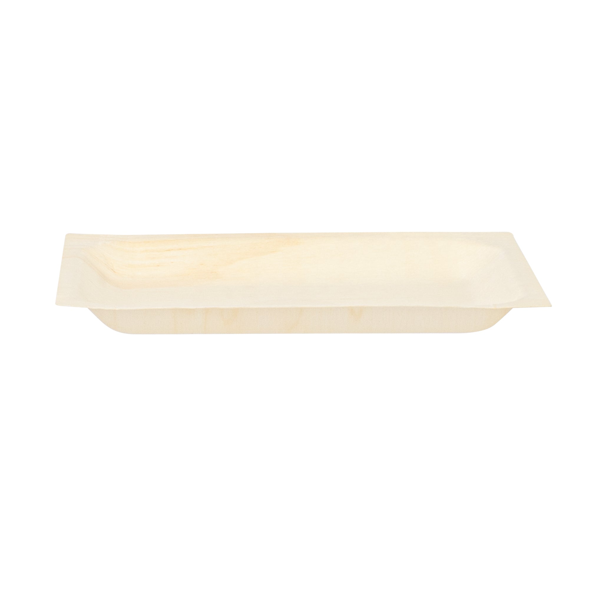 Taipei Rectangle Natural Poplar Plate - 7'' x 5'' x 1/2'' - 200 count box