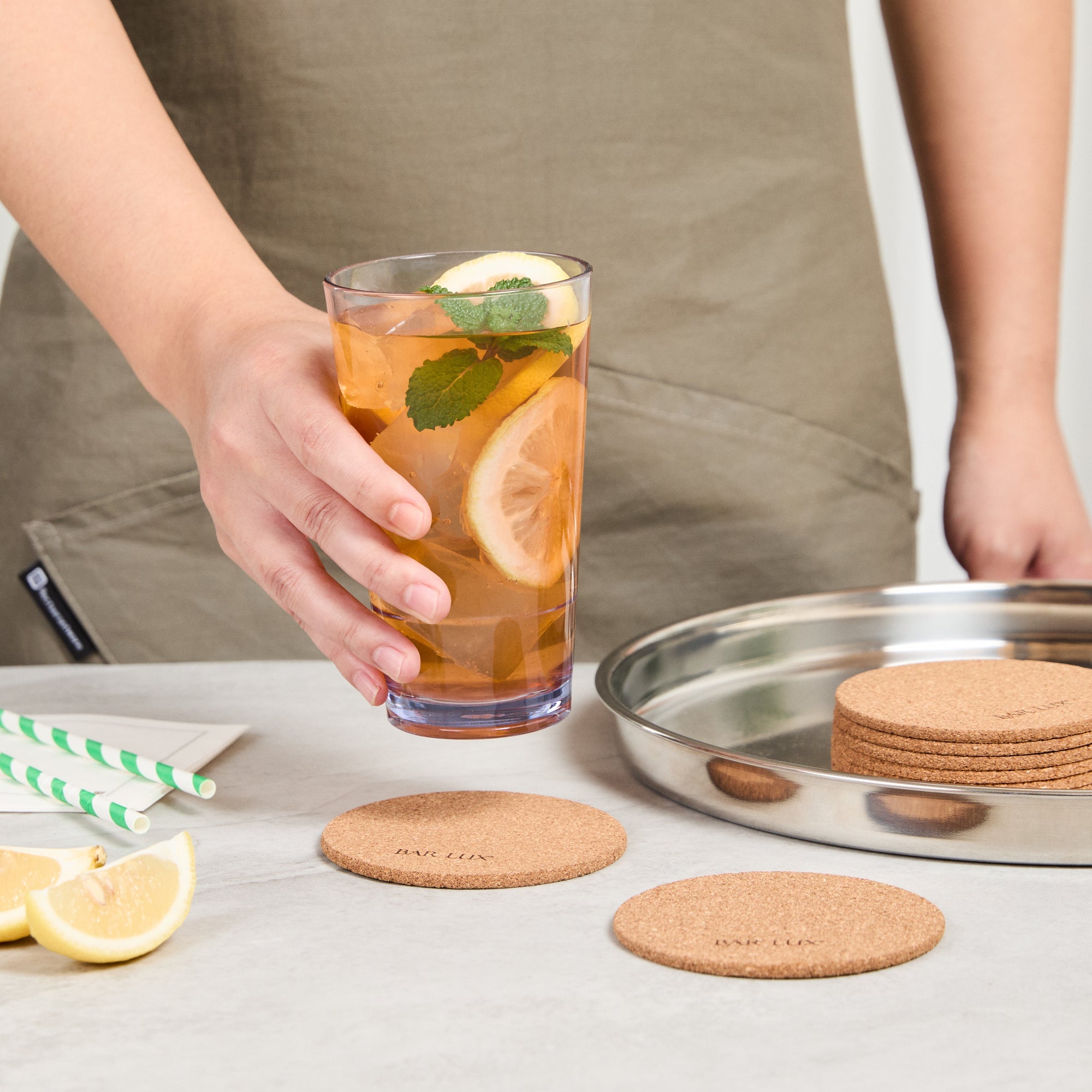 Bar Lux Round Cork Coaster - 3 1/2" - 100 count box