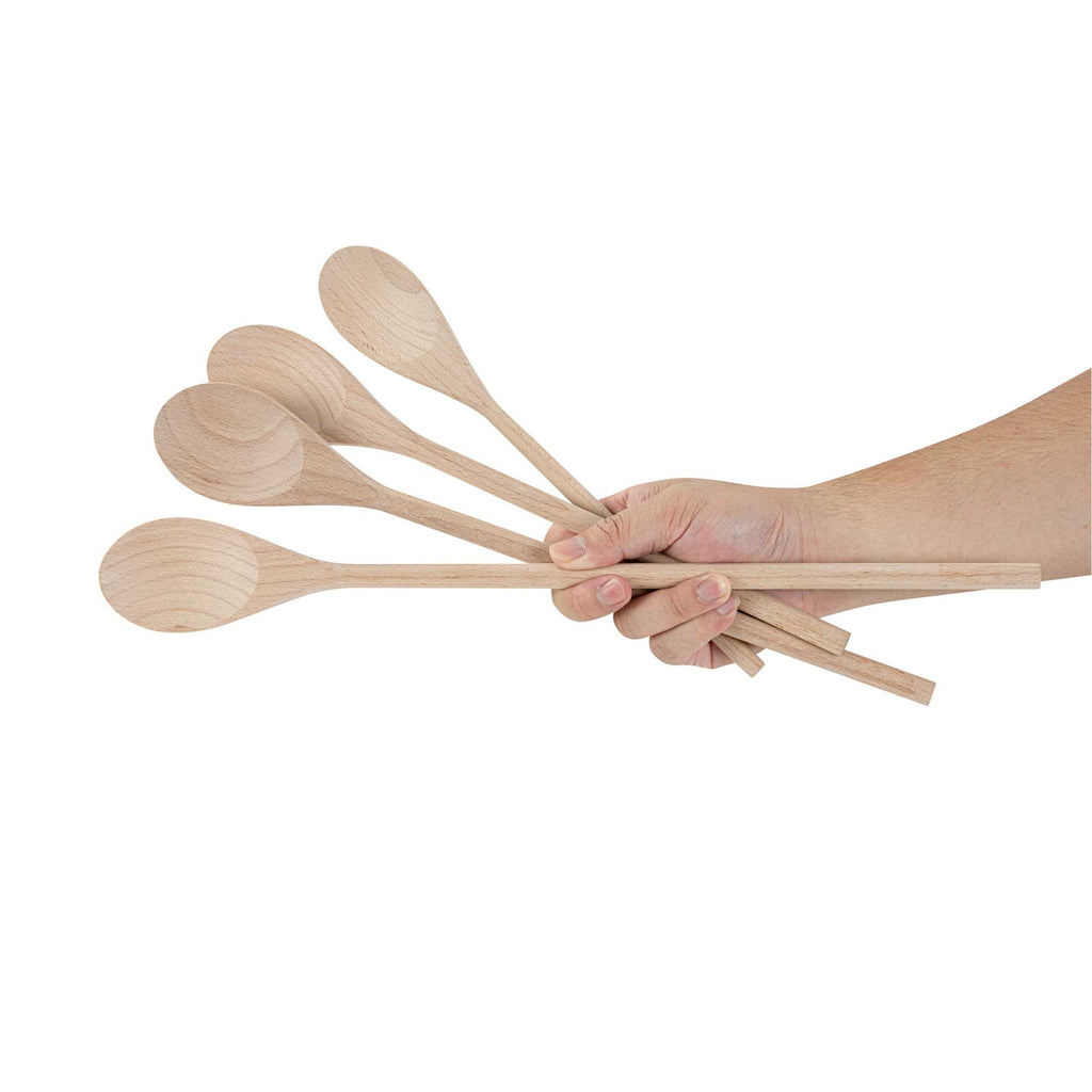 Nature Tek 4-Piece Beechwood Wooden Spoon Set - 1 count box