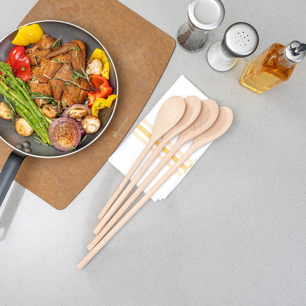 Nature Tek 4-Piece Beechwood Wooden Spoon Set - 50 count box
