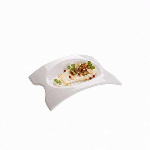 Chef 101 Rectangle White Porcelain Mini Concavo Dish - 4" x 3" x 3/4" - 10 count box
