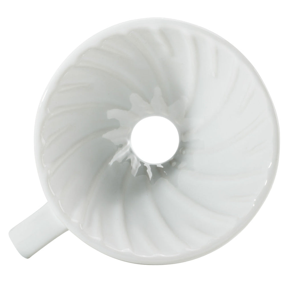 Restpresso 6 oz White Ceramic Coffee Dripper - 4" x 4" x 3" - 1 count box