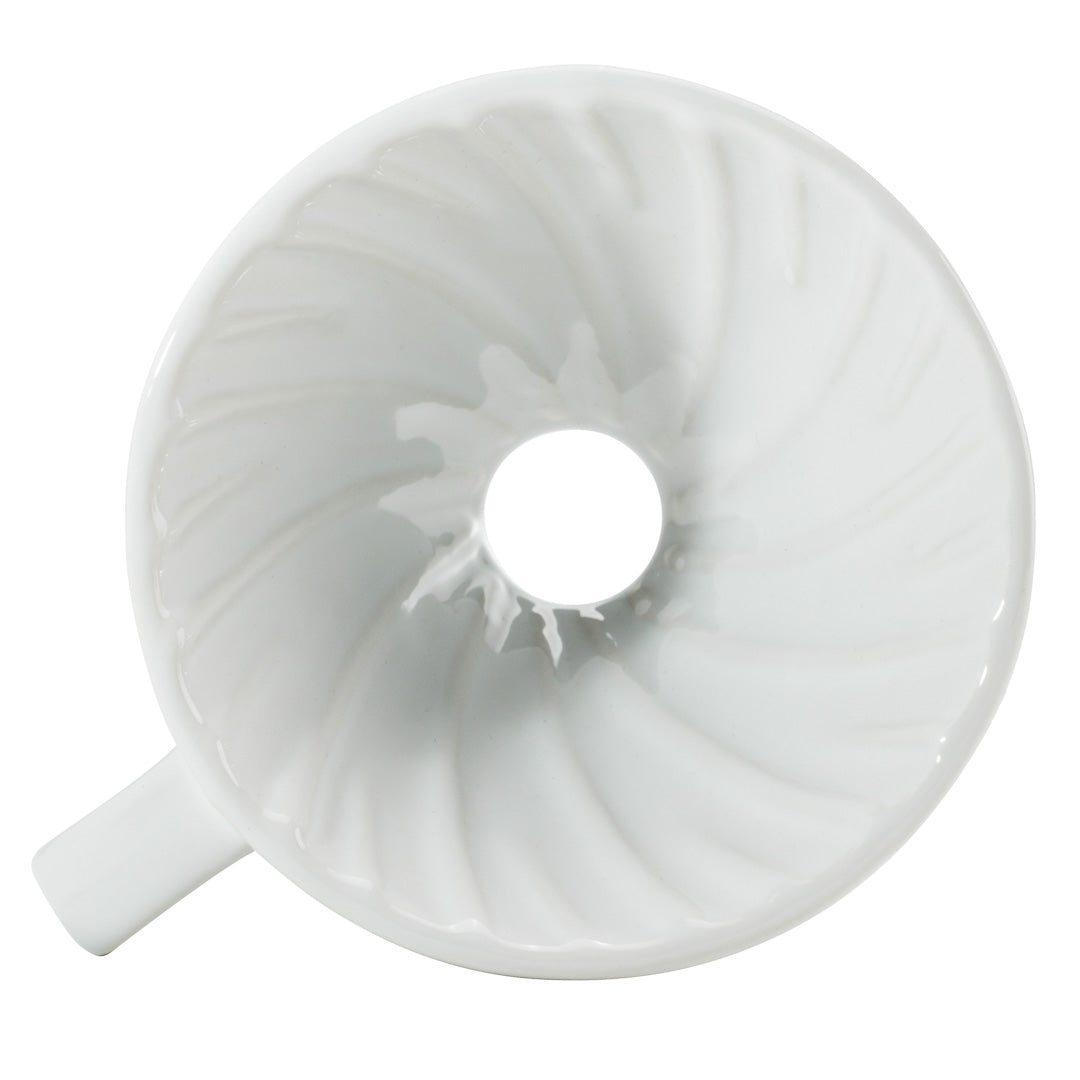 Restpresso 6 oz White Ceramic Coffee Dripper - 4" x 4" x 3" - 1 count box