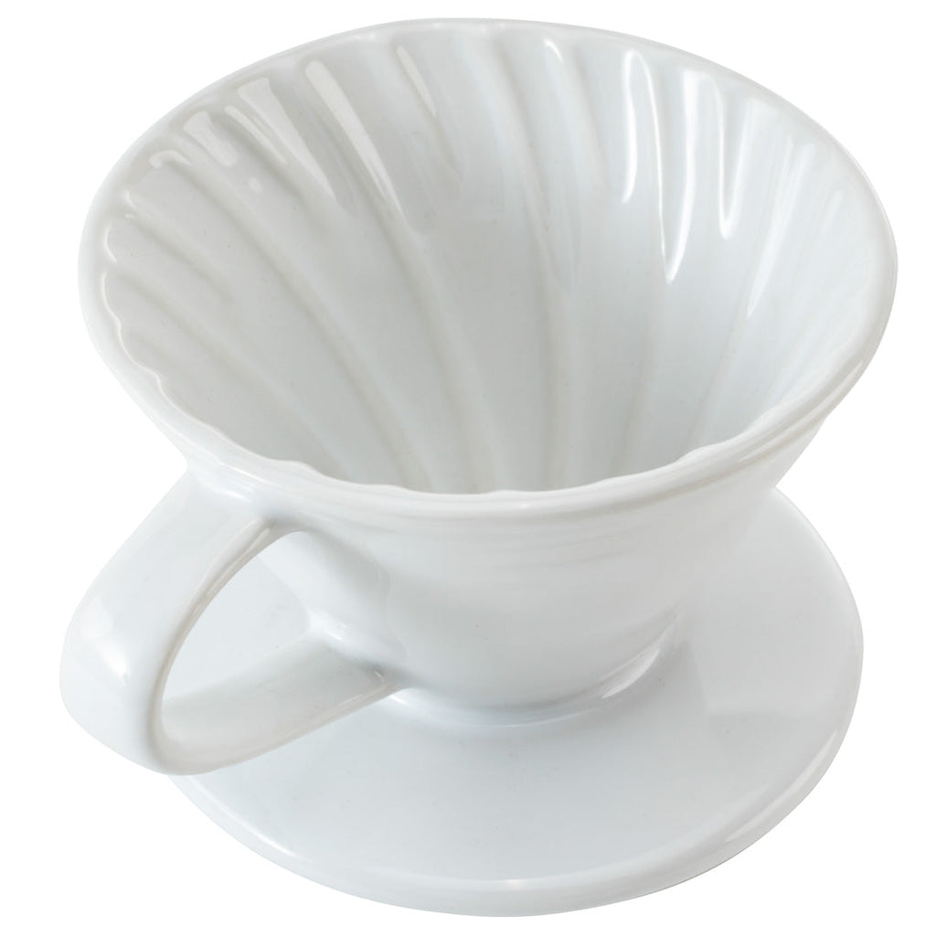 Restpresso 6 oz White Ceramic Coffee Dripper - 4" x 4" x 3" - 1 count box