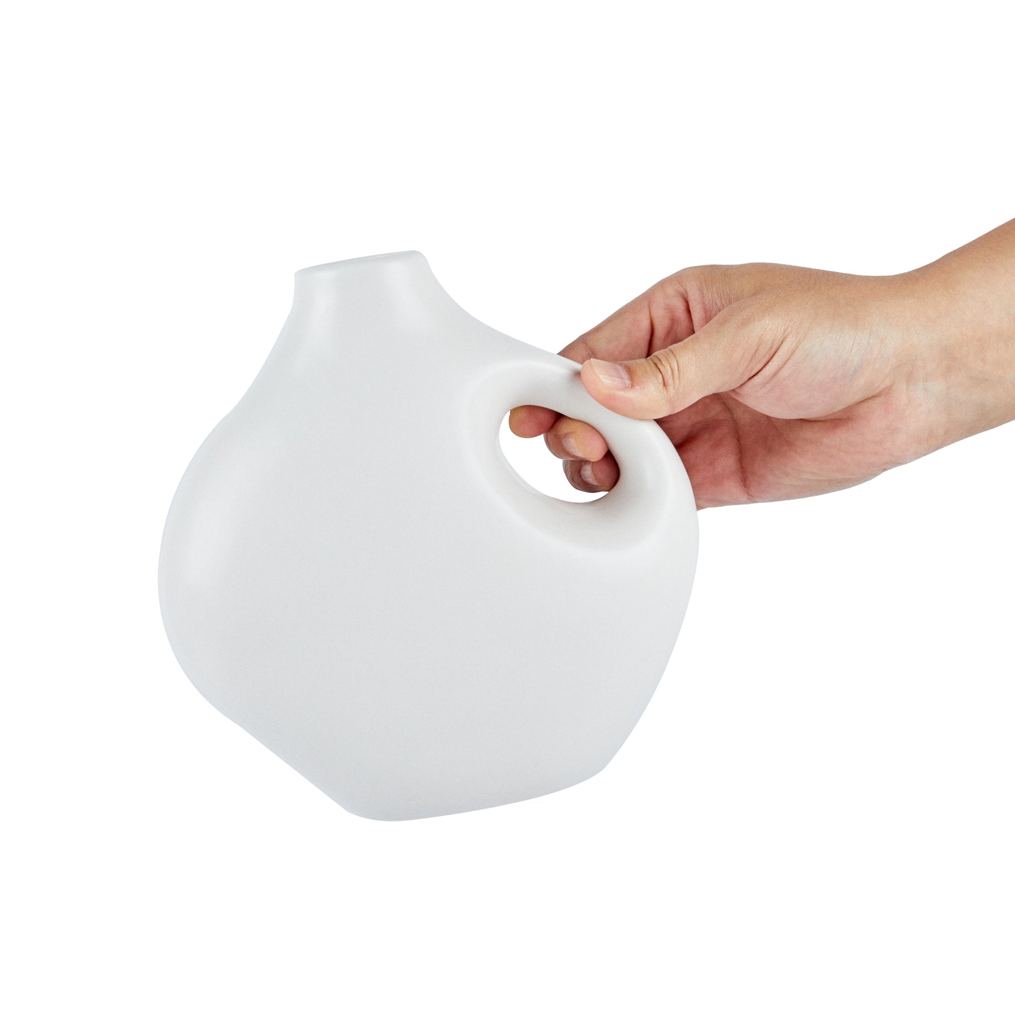 Table Art White Ceramic Jug Vase - 7'' x 3 1/4'' x 7'' - 1 count box