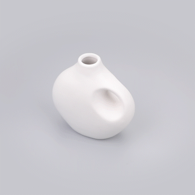 Table Art White Ceramic Jug Vase - 7'' x 3 1/4'' x 7'' - 1 count box