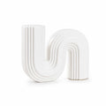 Table Art White Ceramic S-Shaped Vase - 7 1/4'' x 2'' x 6'' - 1 count box