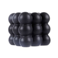 Table Art Black Ceramic Bubble Cube Vase - 4 1/2'' x 4 1/2'' x 4 1/4'' - 1 count box