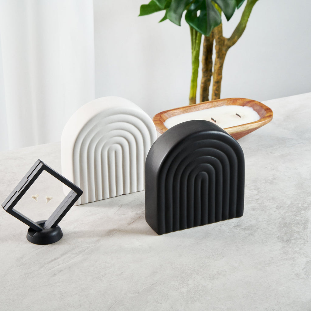 Table Art Black Ceramic Rainbow Vase - 6'' x 2'' x 6 1/4'' - 1 count box