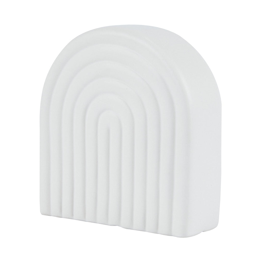 Table Art White Ceramic Rainbow Vase - 6'' x 2'' x 6 1/4'' - 1 count box