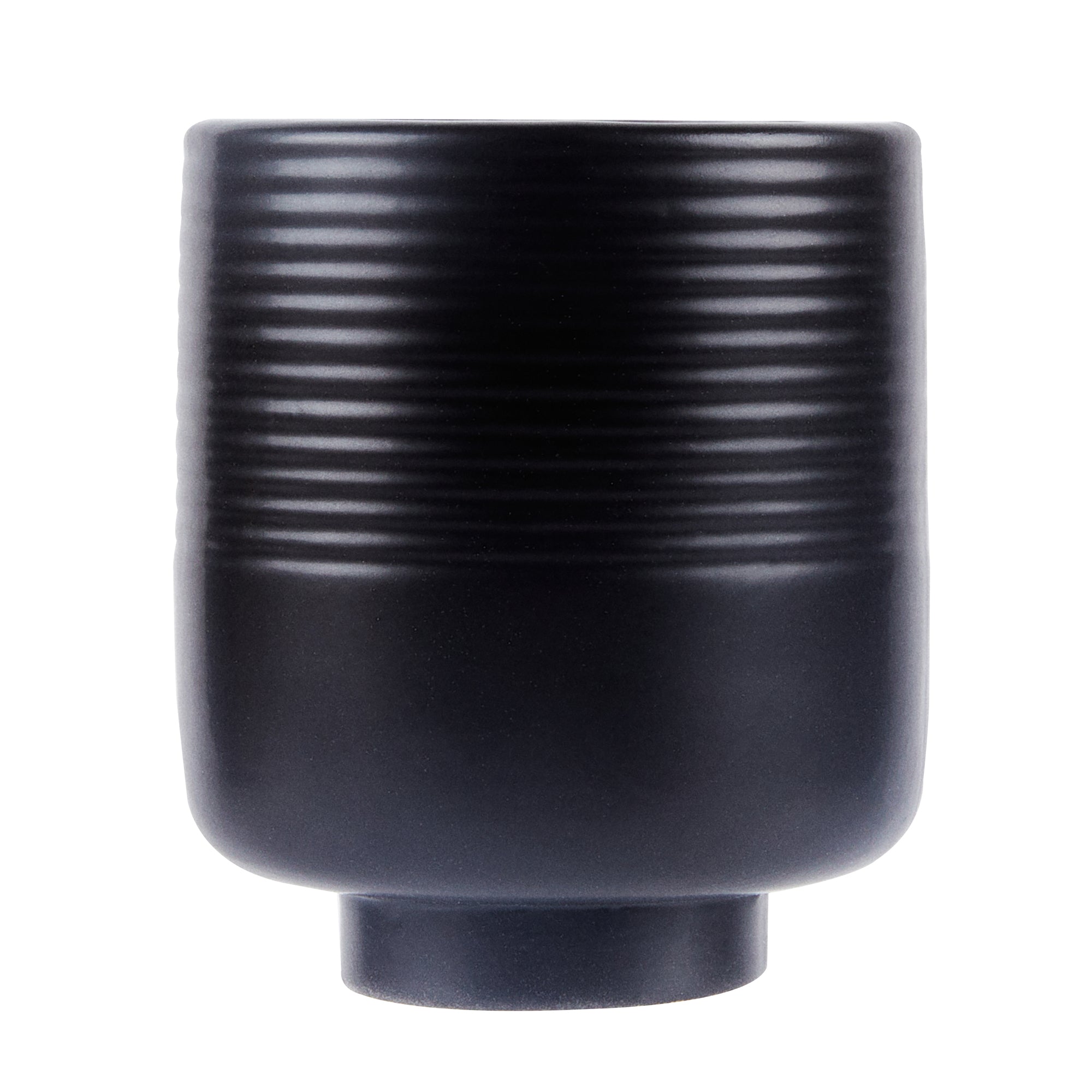 Table Art Black Ceramic Tea Cup Vase - 3'' x 3'' x 3 1/2'' - 1 count box