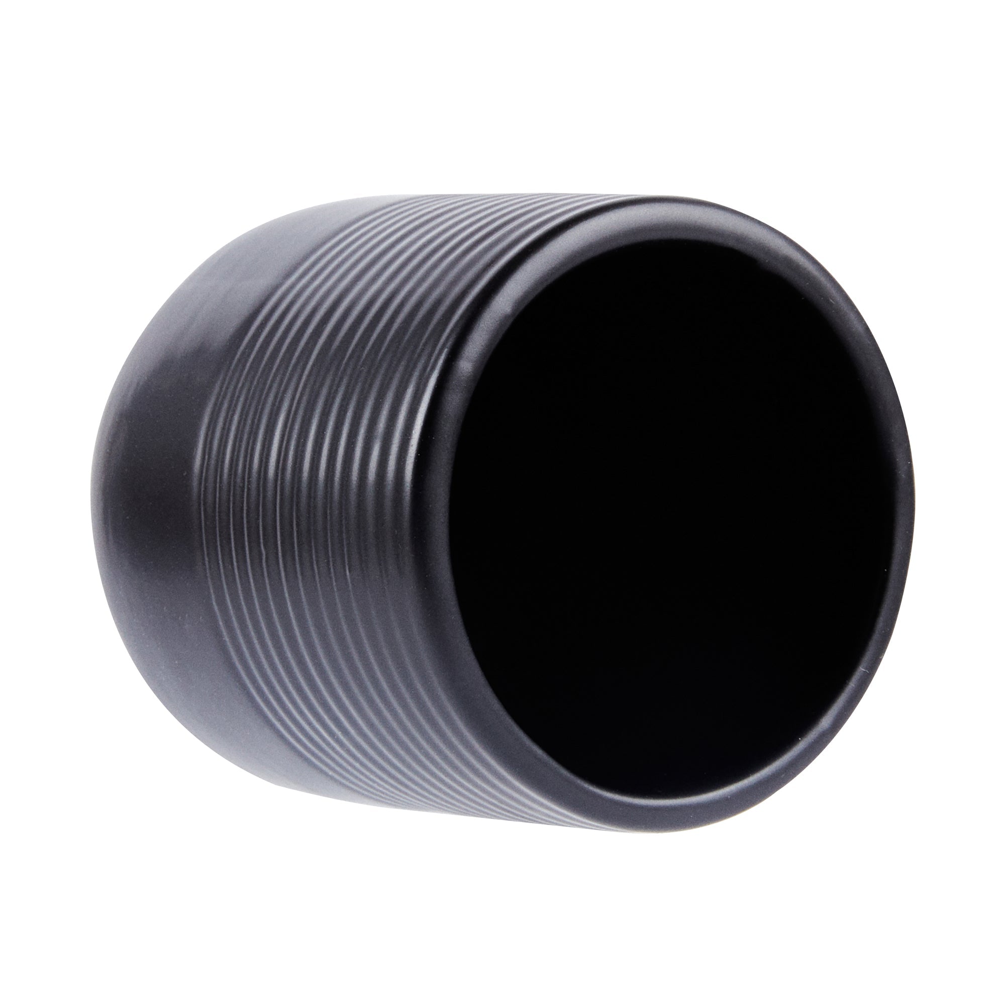 Table Art Black Ceramic Tea Cup Vase - 3'' x 3'' x 3 1/2'' - 1 count box
