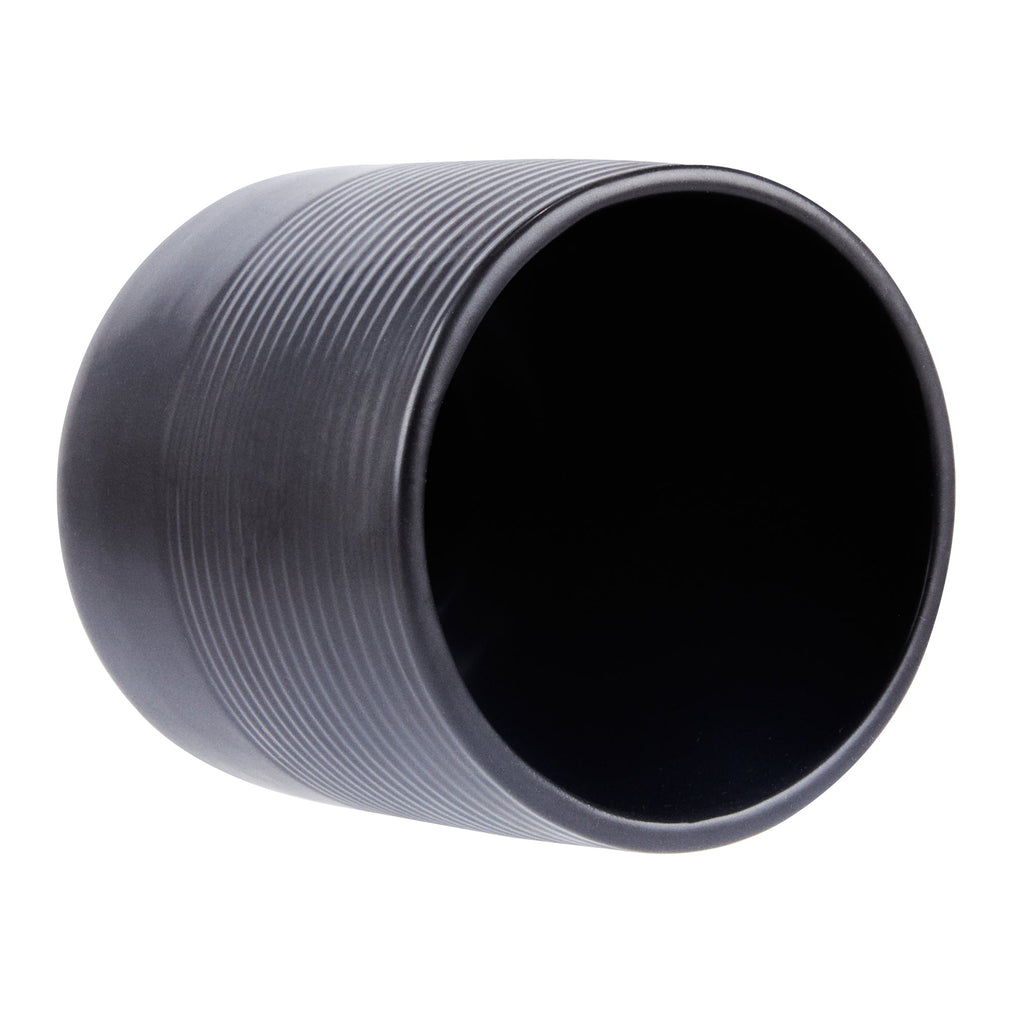 Table Art Black Ceramic Tea Cup Vase - 4 1/2'' x 4 1/2'' x 5'' - 1 count box
