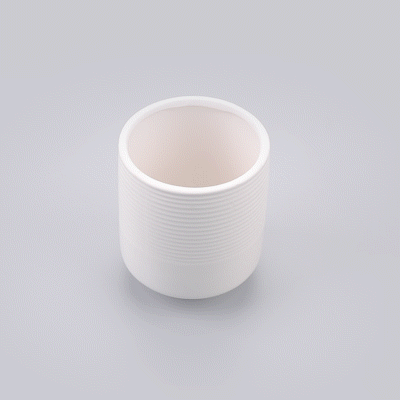 Table Art White Ceramic Tea Cup Vase - 4 1/2'' x 4 1/2'' x 5'' - 1 count box