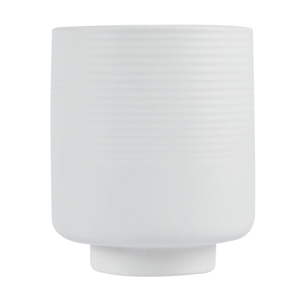 Table Art White Ceramic Tea Cup Vase - 4 1/2'' x 4 1/2'' x 5'' - 1 count box