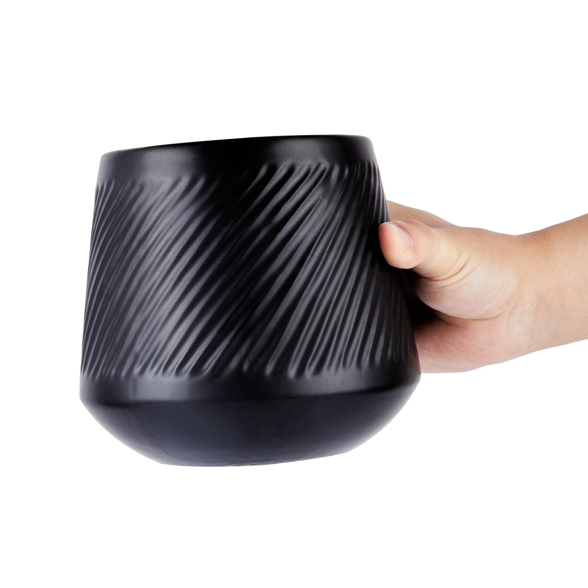Table Art Black Ceramic Tea Cup Vase - 6'' x 6'' x 5 1/2'' - 1 count box