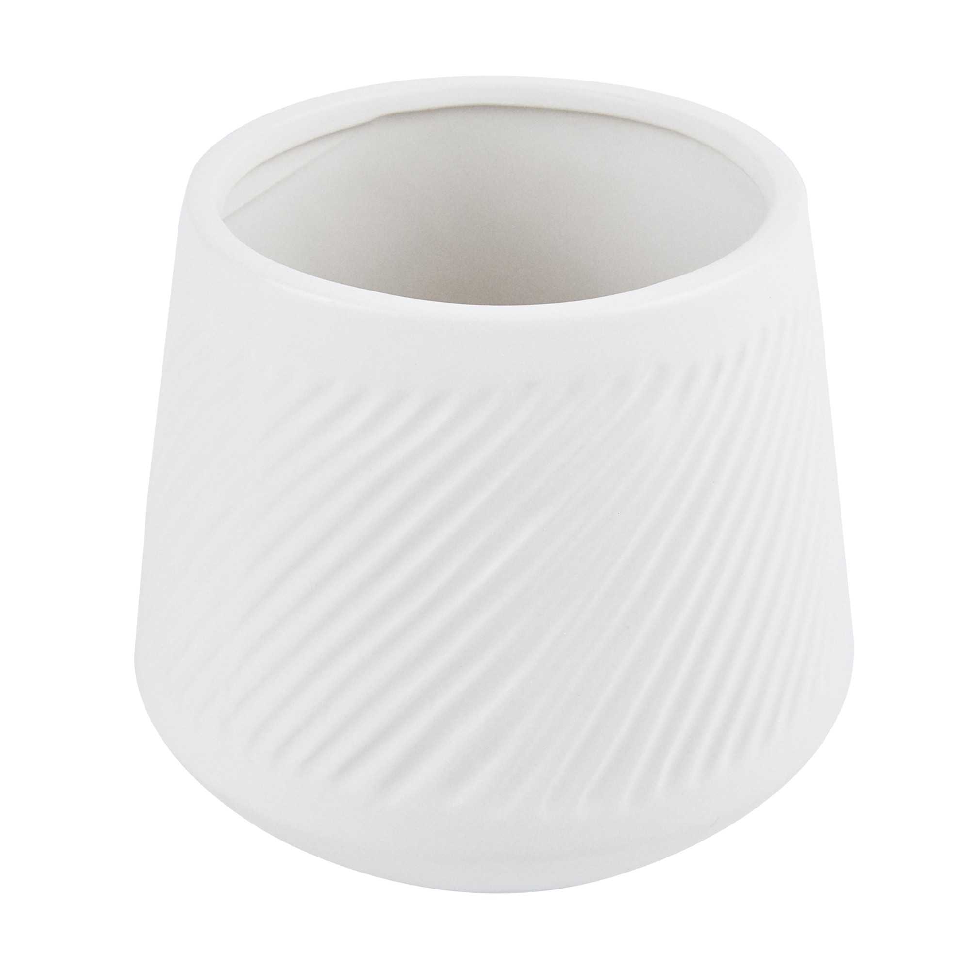 Table Art White Ceramic Tea Cup Vase - 6'' x 6'' x 5 1/2'' - 1 count box