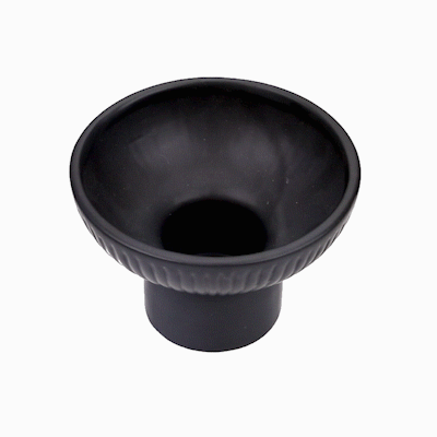 Table Art Black Ceramic Pedestal Vase - 6'' x 6'' x 4'' - 1 count box