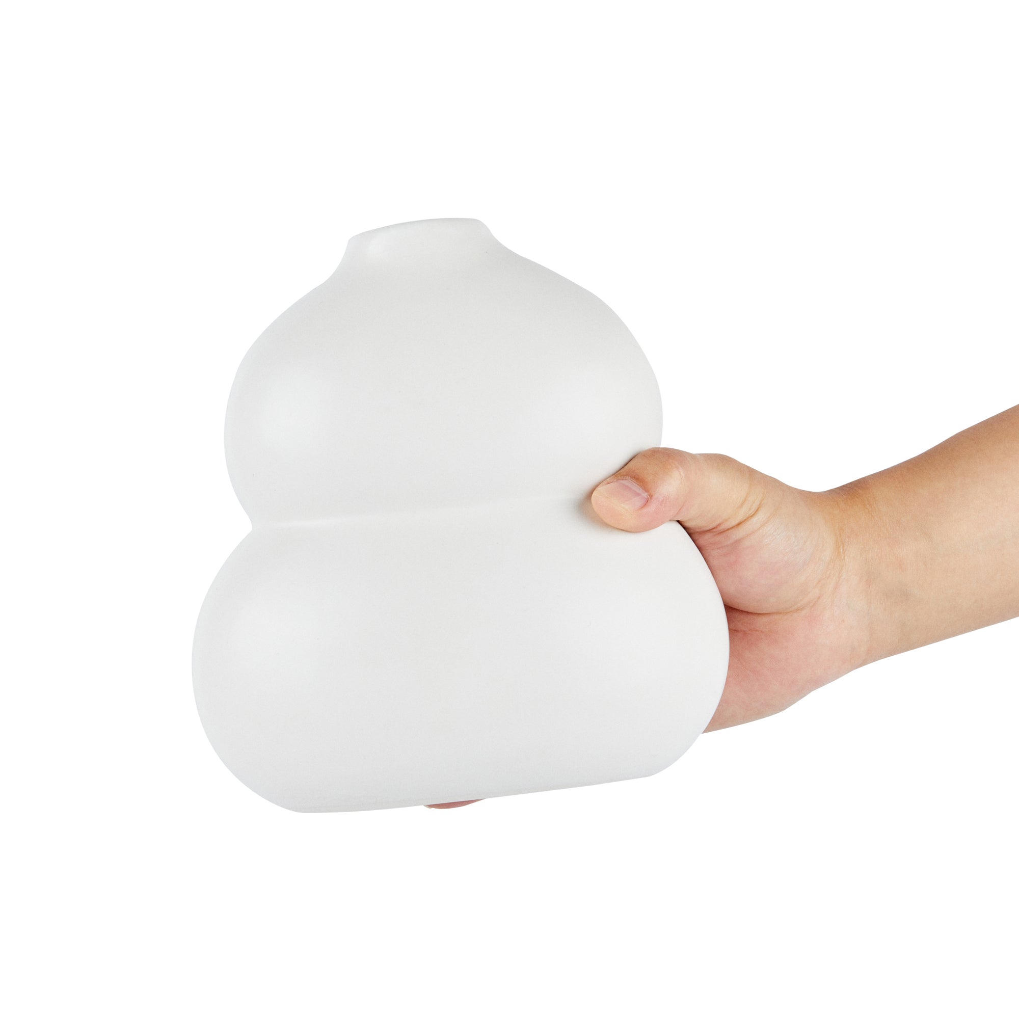 Table Art White Ceramic Gourd Vase - 6 1/2'' x 4'' x 7'' - 1 count box