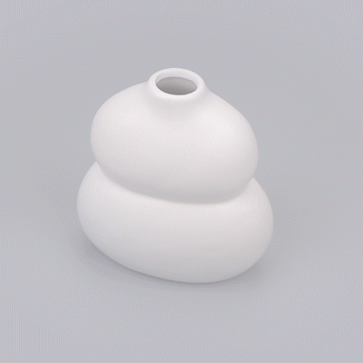 Table Art White Ceramic Gourd Vase - 6 1/2'' x 4'' x 7'' - 1 count box