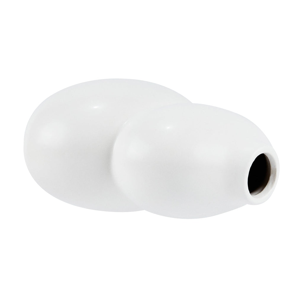 Table Art White Ceramic Gourd Vase - 6 1/2'' x 4'' x 7'' - 1 count box