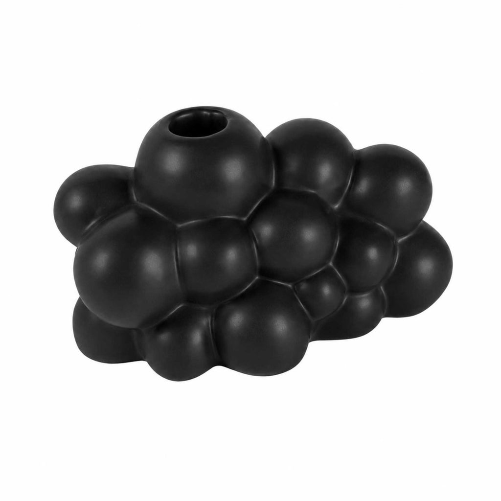 Table Art Black Ceramic Bubble Vase - 6 1/2'' x 4'' x 4'' - 1 count box
