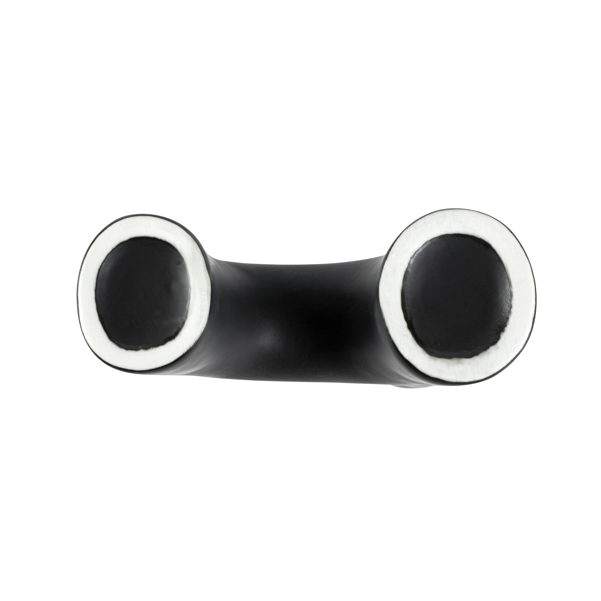 Table Art Black Ceramic H-Shaped Vase - 6'' x 2 1/4'' x 9'' - 1 count box