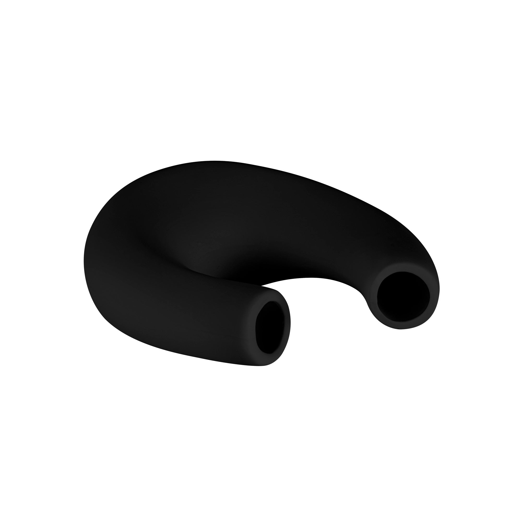 Table Art Black Ceramic U-Shaped Vase - 6 1/2'' x 3'' x 8 3/4'' - 1 count box