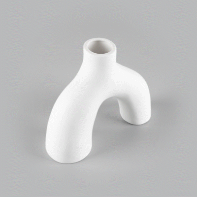 Table Art White Ceramic Soft Arch Vase - 9'' x 3 1/4'' x 8'' - 1 count box