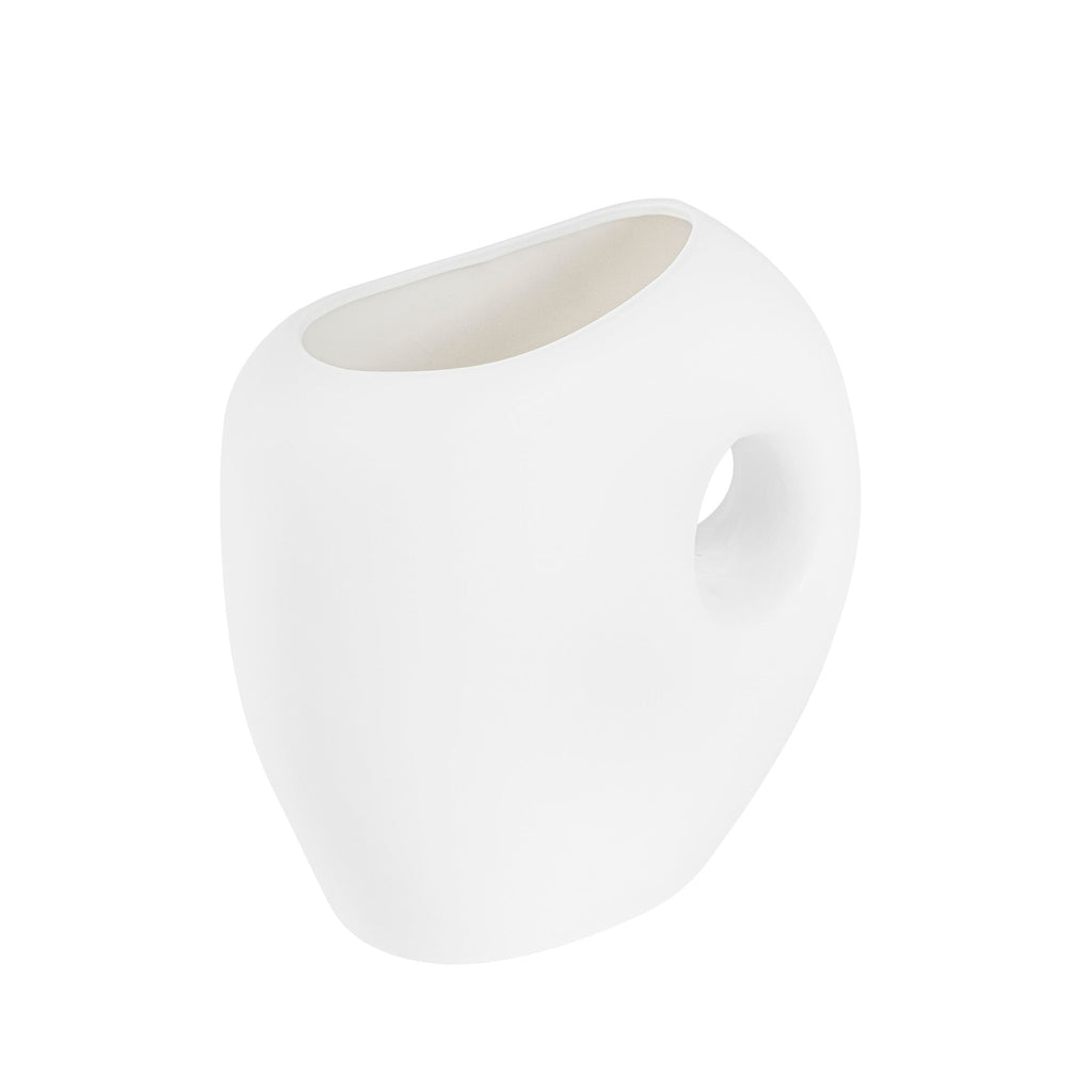 Table Art White Ceramic Jug Vase - 8 3/4'' x 4 1/2'' x 9 1/2'' - 1 count box