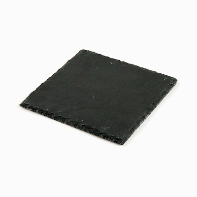 Stone Tek Square Black Slate Appetizer / Tasting Plate - 6" x 6" - 10 count box