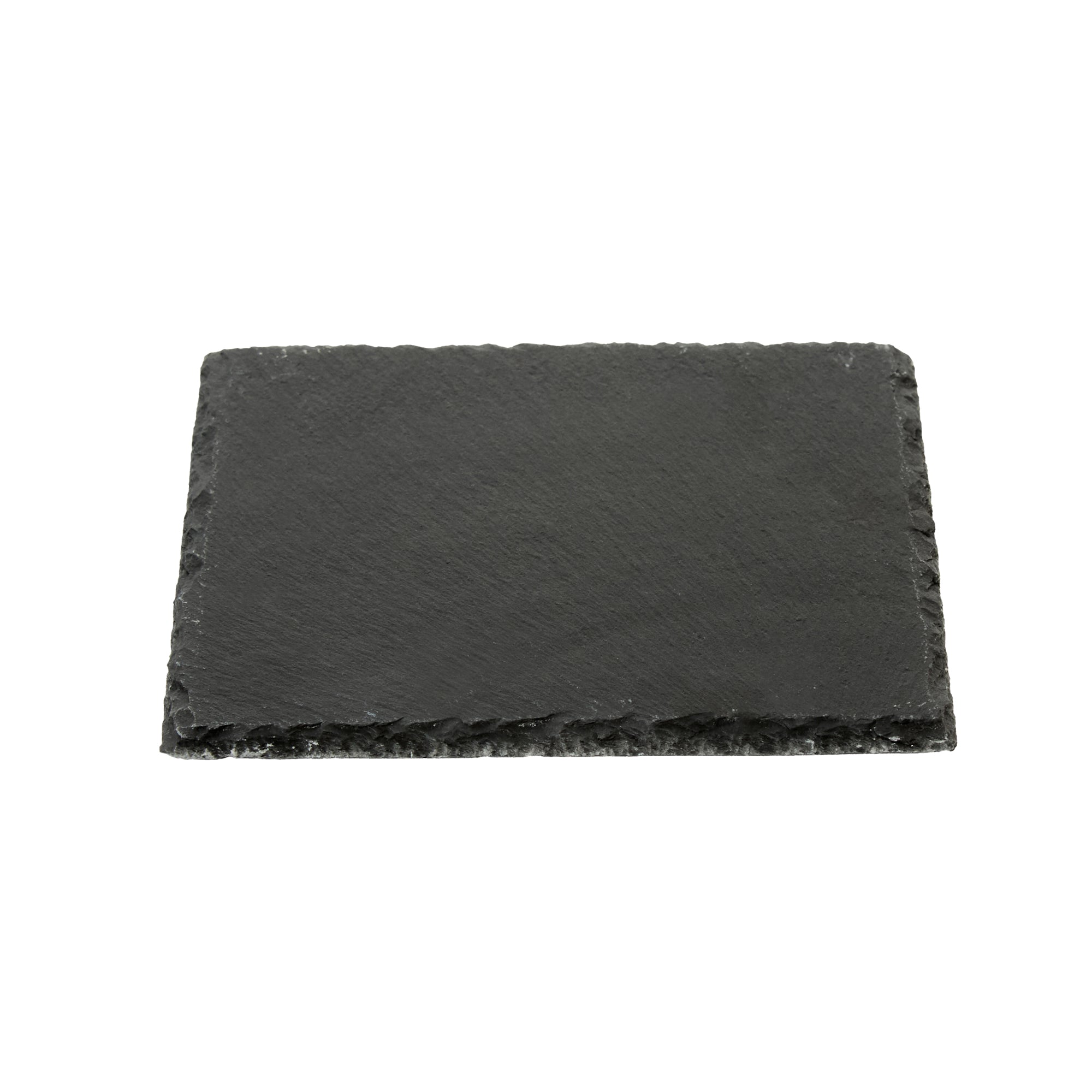 Stone Tek Square Black Slate Appetizer / Tasting Plate - 6" x 6" - 10 count box