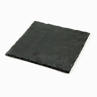 Stone Tek Square Black Slate Serving Plate - 8" x 8" - 10 count box