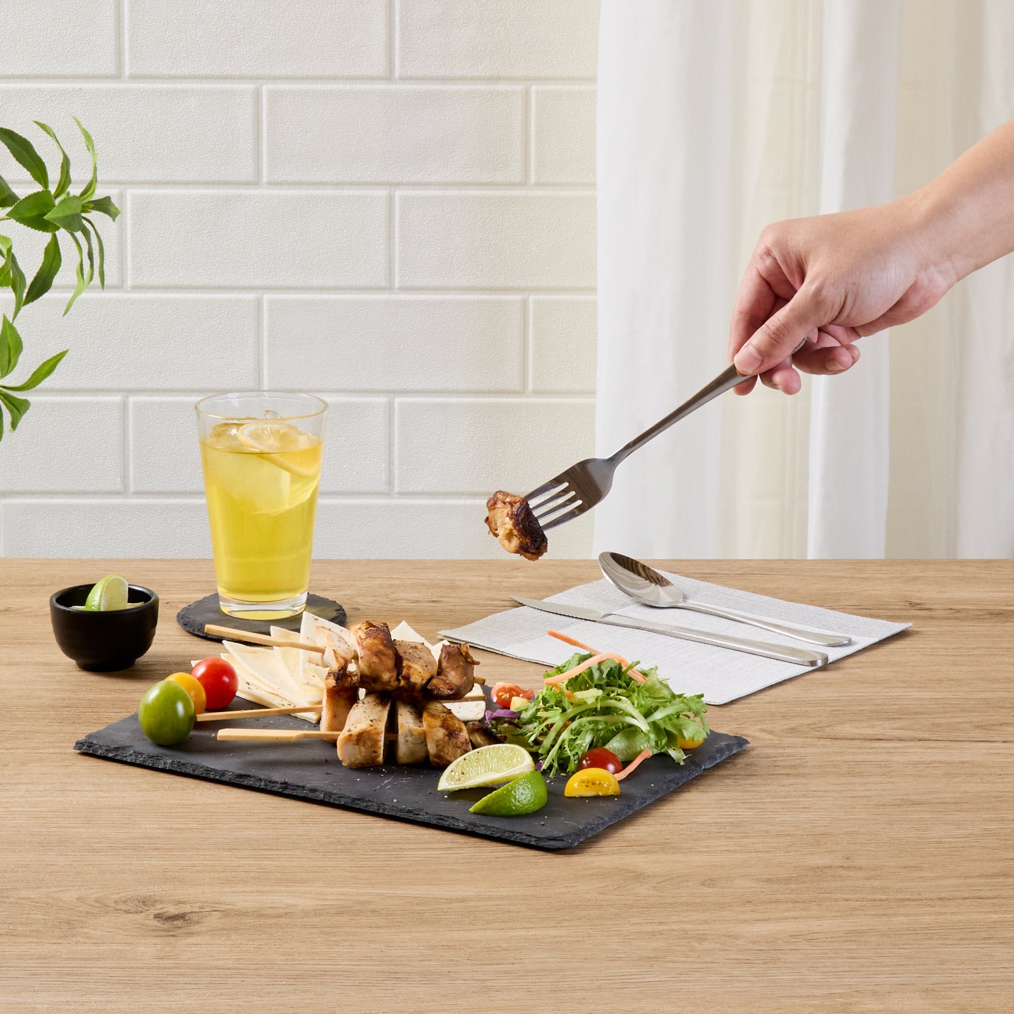 Stone Tek Rectangle Black Slate Serving Tray - 11 3/4" x 7 3/4" - 1 count box