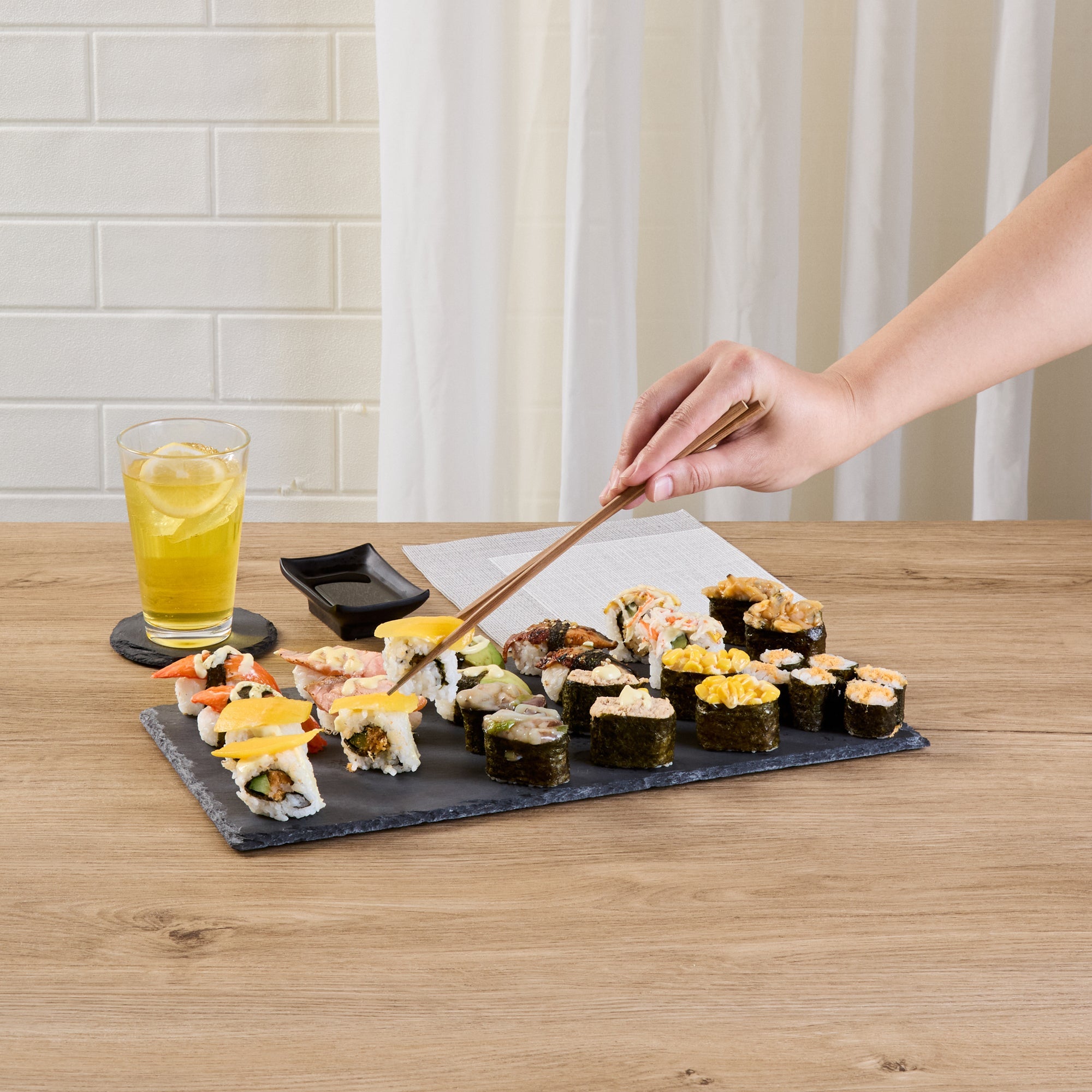 Stone Tek Rectangle Black Slate Serving Tray - 15 3/4" x 7 3/4" - 1 count box