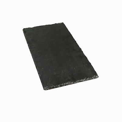 Stone Tek Rectangle Black Slate Serving Tray - 15 3/4" x 7 3/4" - 4 count box