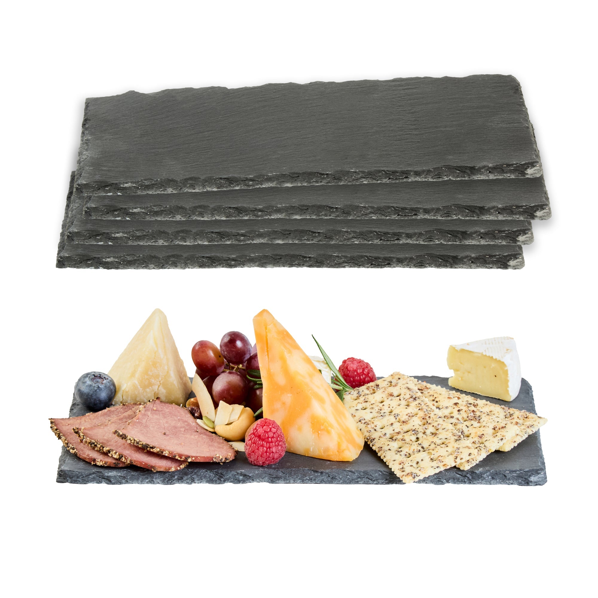 Stone Tek Rectangle Black Slate Serving Plate - 9 3/4" x 4 3/4" - 1 count box