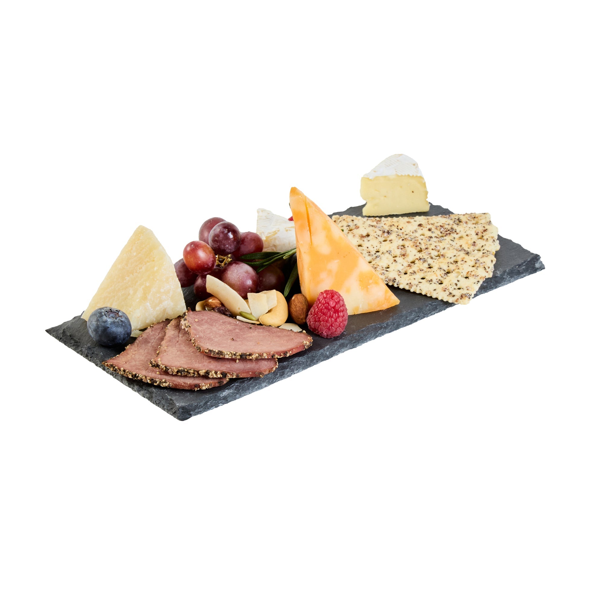 Stone Tek Rectangle Black Slate Serving Plate - 9 3/4" x 4 3/4" - 4 count box